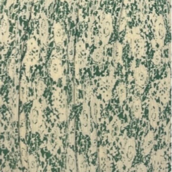 Mango Mini Dress Womens Medium Green Cream New WOT Floral Long Sleeve - Picture 6 of 9